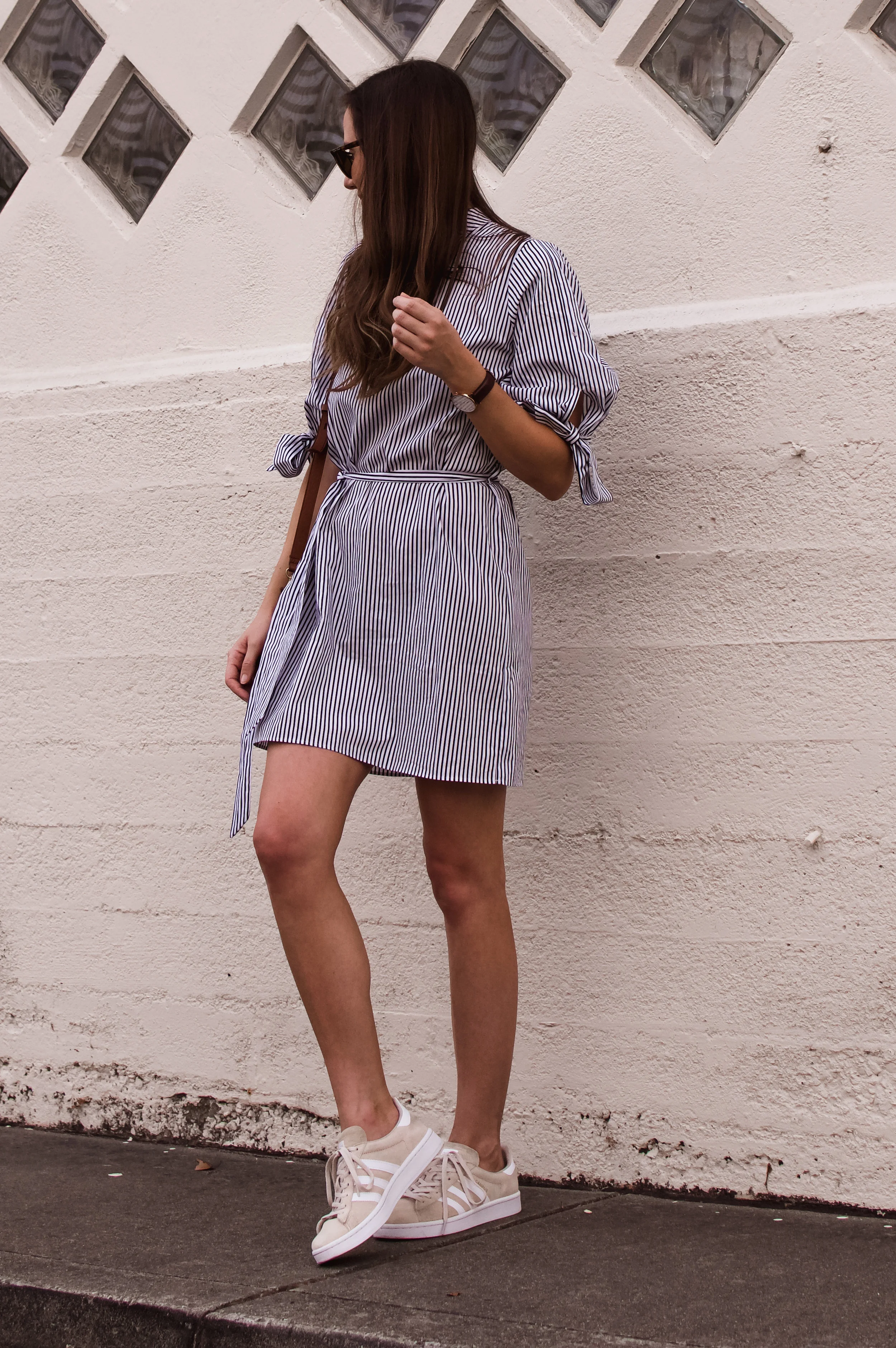Striped Dress and Sneakers Tyler Harless